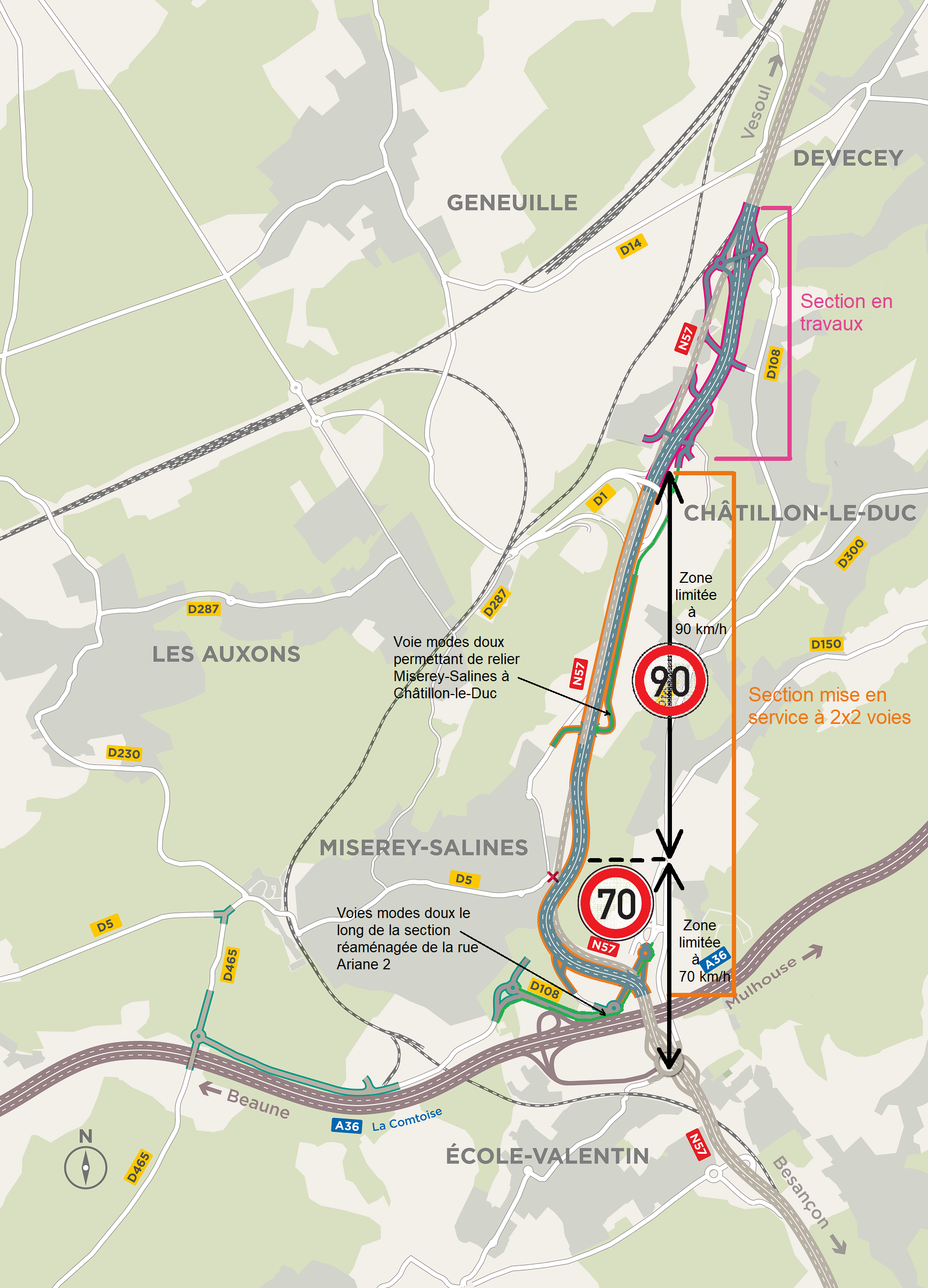 Mise en service à 2 × 2 voies de la RN57